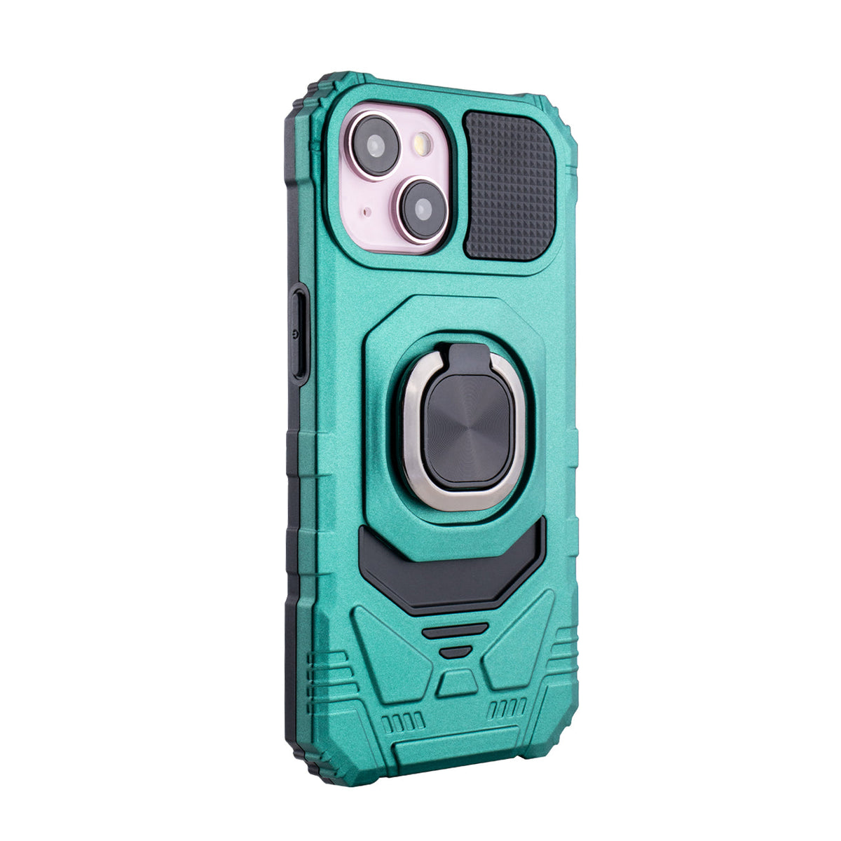 iPhone 15  Compatible Kickstand Ring Holder TPU Shockproof Case for iPhone 15 in Green - Premium Protection by CELL DEMAND