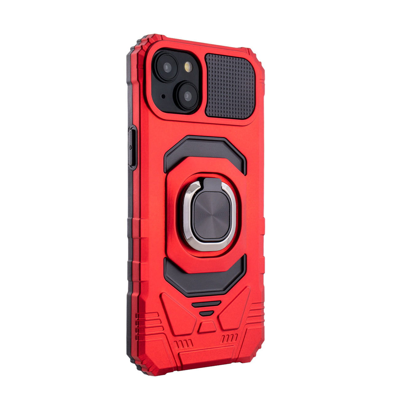 iPhone 15 PLUS Compatible Kickstand Ring Holder TPU Shockproof Case for iPhone 15 PLUS in Red - Crystal Clear Protection by CELL DEMAND