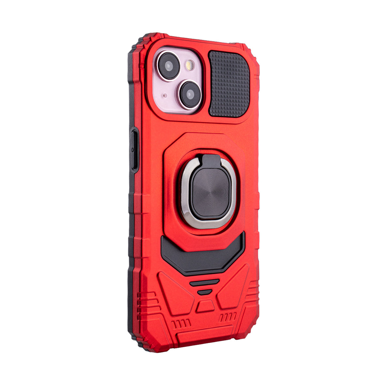 iPhone 15  Compatible Kickstand Ring Holder TPU Shockproof Case for iPhone 15 in Red - Shockproof Protection by CELL DEMAND
