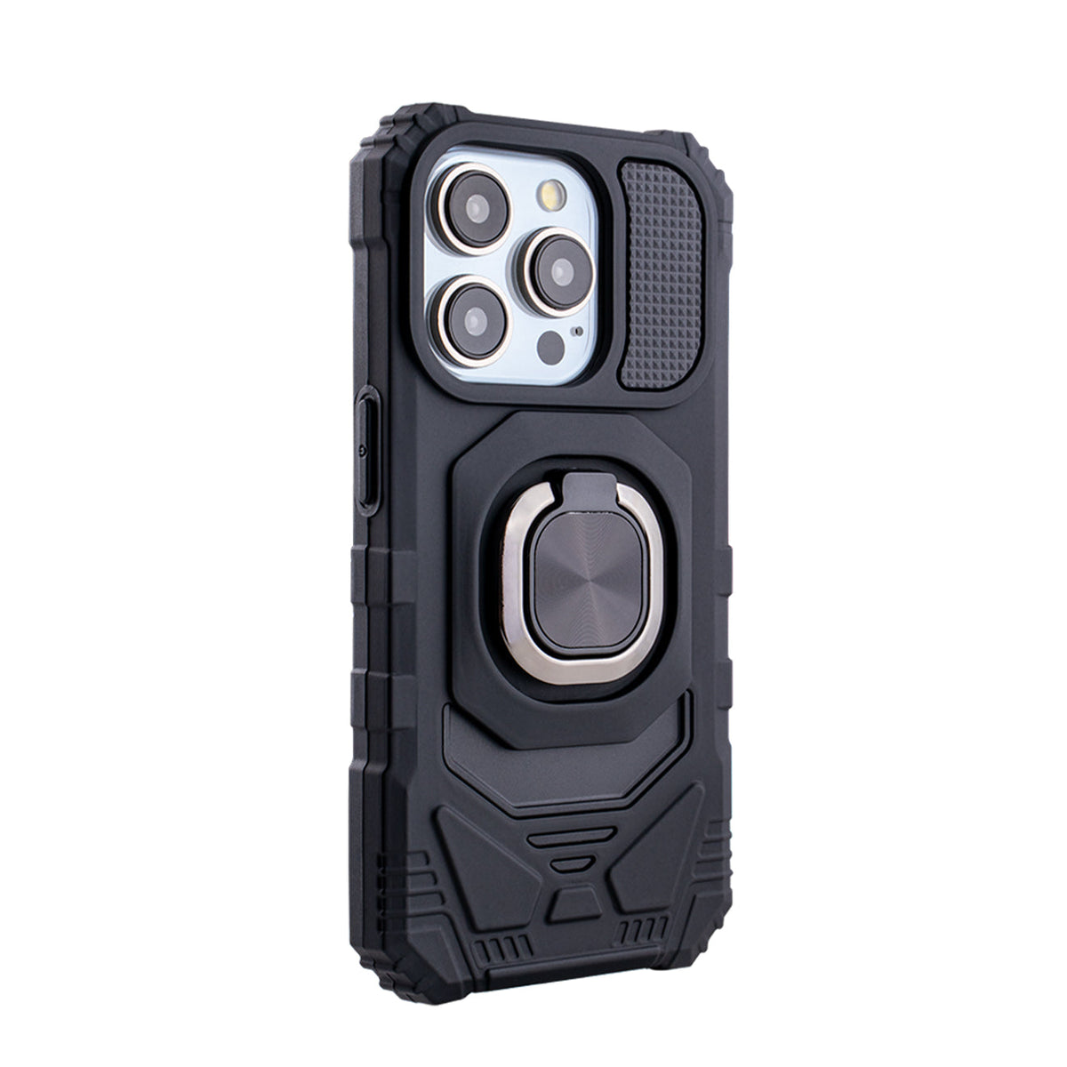 iPhone 15  Compatible Kickstand Ring Holder TPU Shockproof Case for iPhone 15  PRO in Black - Shockproof Protection by CELL DEMAND