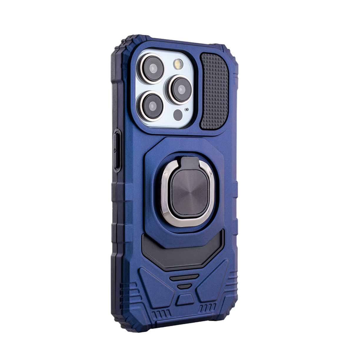 iPhone 15 PRO Compatible Kickstand Ring Holder TPU Shockproof Case for iPhone 15 PRO in Blue - Ultra-Slim Protection by CELL DEMAND