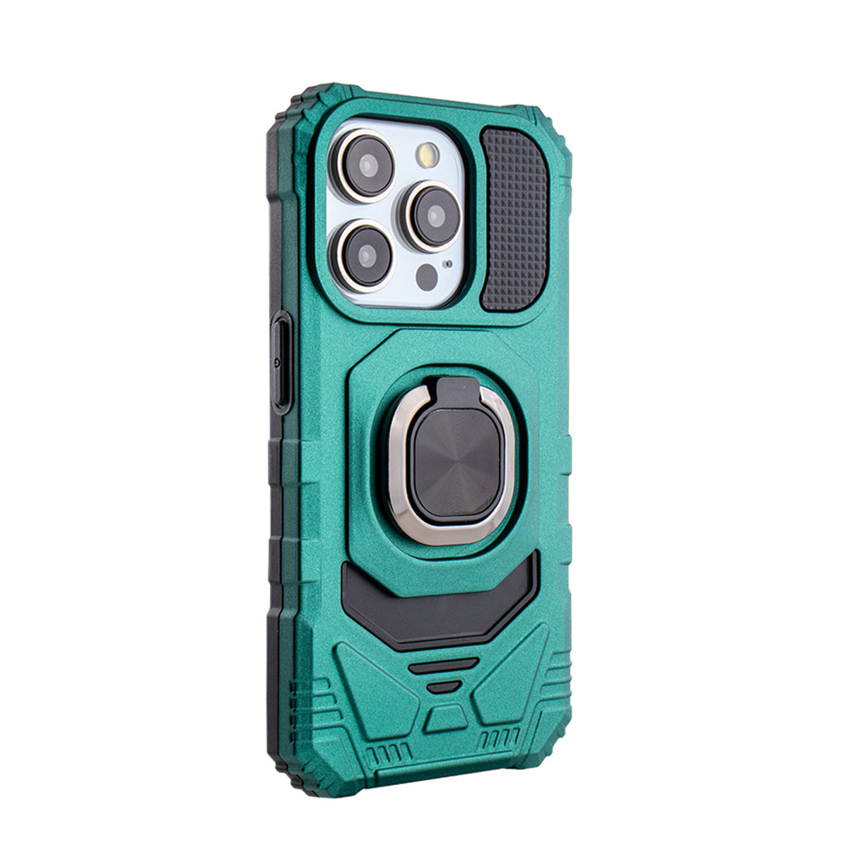 iPhone 15 PRO Compatible Kickstand Ring Holder TPU Shockproof Case for iPhone 15 PRO in Green - Ultra-Slim Protection by CELL DEMAND