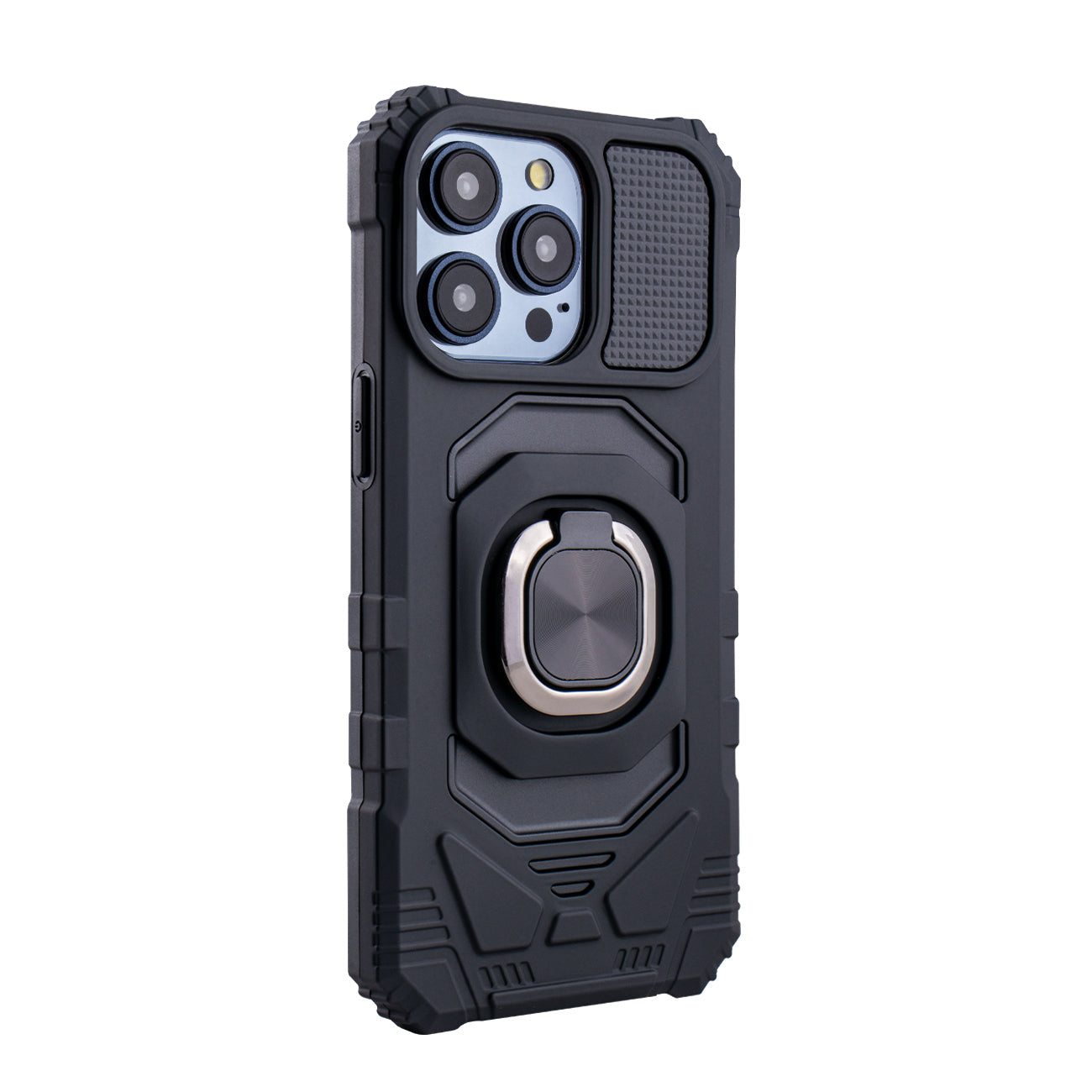 iPhone 15  Compatible Kickstand Ring Holder TPU Shockproof Case for iPhone 15  PRO MAX in Black - Premium Protection by CELL DEMAND