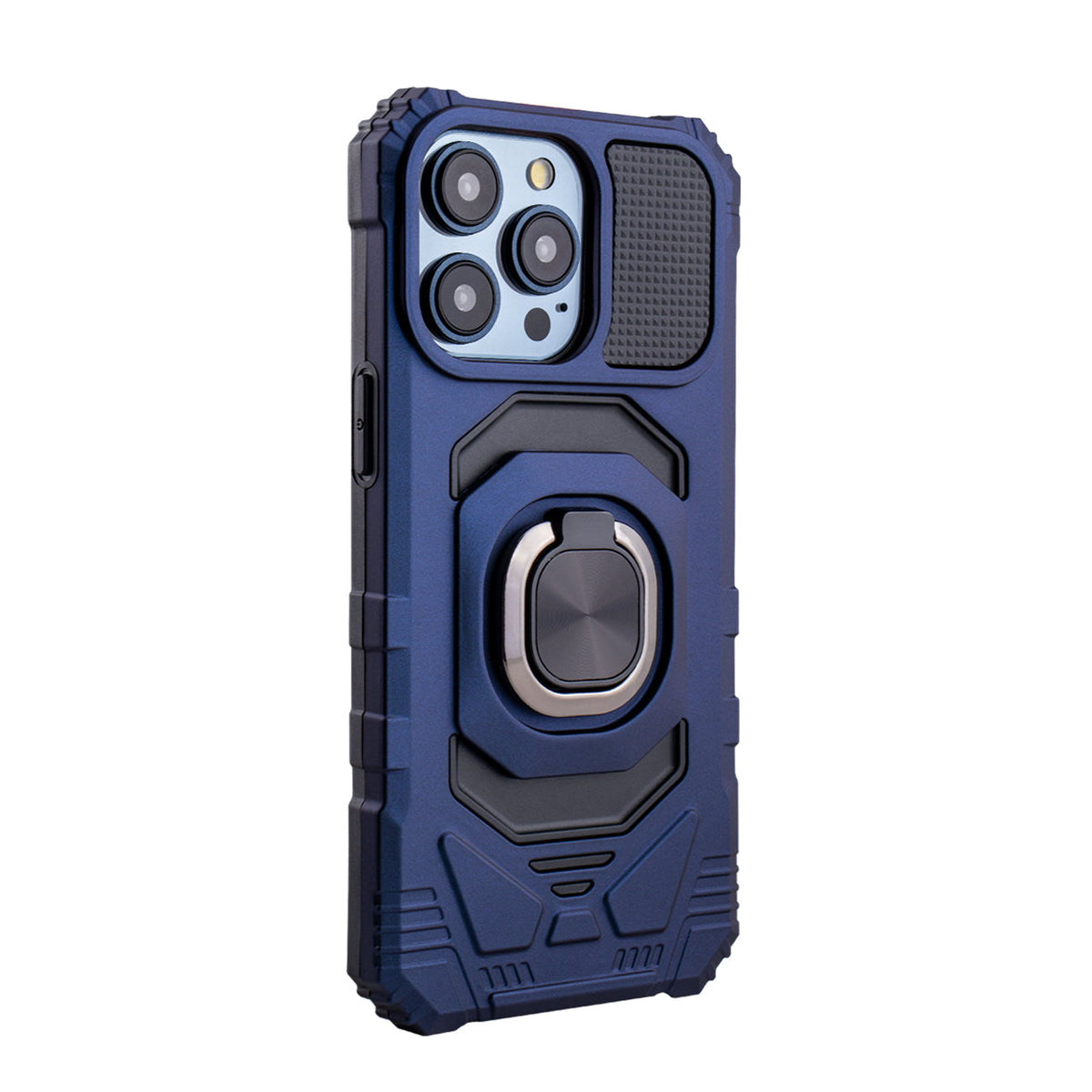 iPhone 15  Compatible Kickstand Ring Holder TPU Shockproof Case for iPhone 15  PRO MAX in BlUE - Crystal Clear Protection by CELL DEMAND