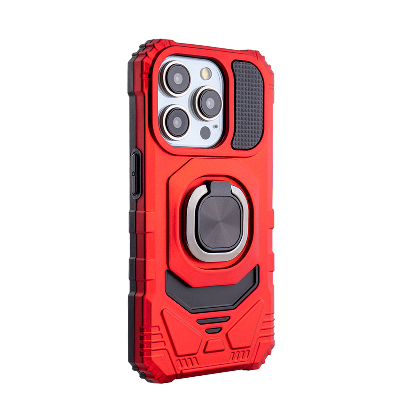 iPhone 15 PRO Compatible Kickstand Ring Holder TPU Shockproof Case for iPhone 15 PRO in Red - Shockproof Protection by CELL DEMAND