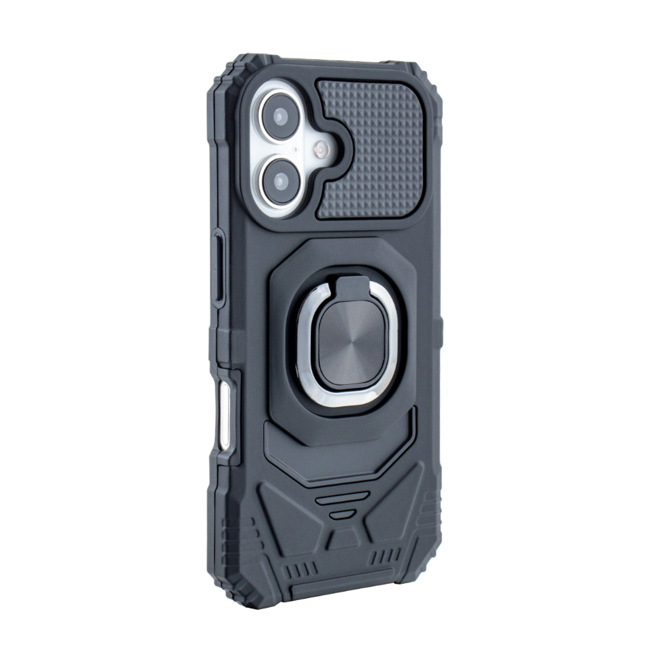 IPHONE 16  Compatible Kickstand Ring Holder TPU Shockproof Case for IPHONE 16 in Black - Premium Protection by CELL DEMAND