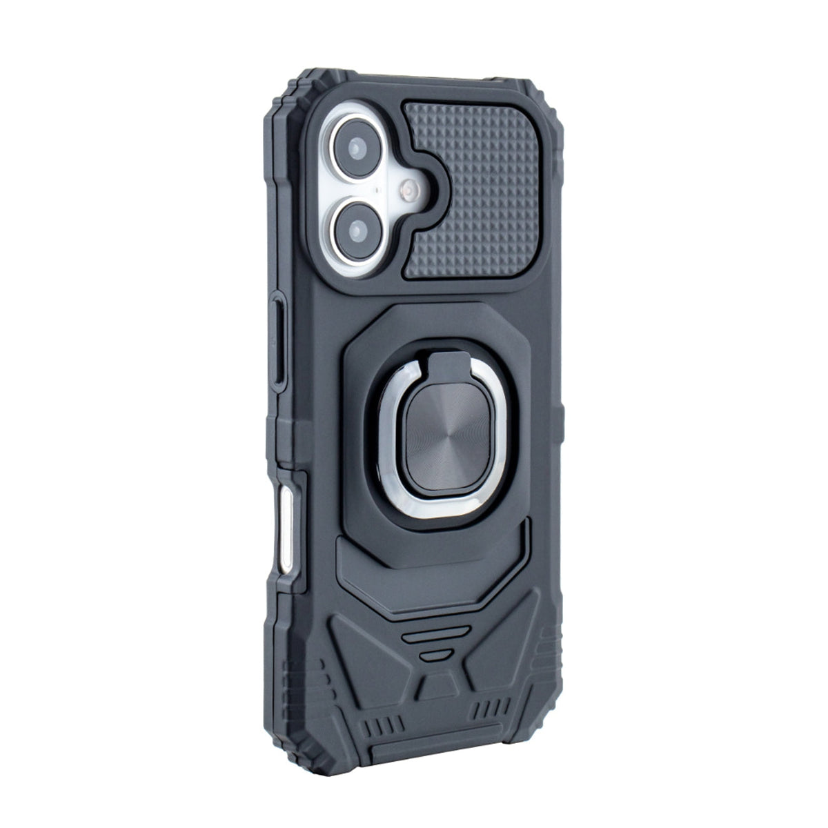 IPHONE 16  Compatible Kickstand Ring Holder TPU Shockproof Case for IPHONE 16 in Black - Premium Protection by CELL DEMAND