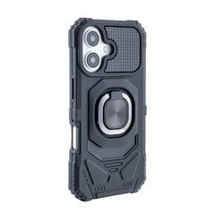 IPHONE 16  Compatible Kickstand Ring Holder TPU Shockproof Case for IPHONE 16 in Black - Premium Protection by CELL DEMAND