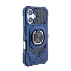 IPHONE 16  Compatible Kickstand Ring Holder TPU Shockproof Case for IPHONE 16 in Blue - Shockproof Protection by CELL DEMAND