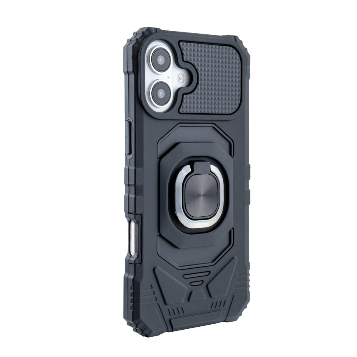 IPHONE 16 PLUS Compatible Kickstand Ring Holder TPU Shockproof Case for IPHONE 16 PLUS in Black - Shockproof Protection by CELL DEMAND