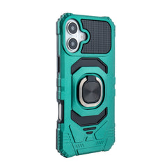 IPHONE 16 PLUS Compatible Kickstand Ring Holder TPU Shockproof Case for IPHONE 16 PLUS in Green - Shockproof Protection by CELL DEMAND