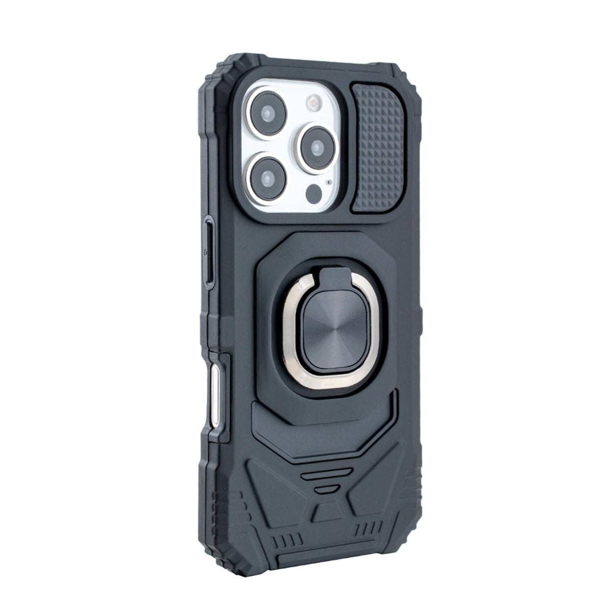 iPhone 16  Compatible Kickstand Ring Holder TPU Shockproof Case for iPhone 16  PRO in Black - Ultra-Slim Protection by CELL DEMAND