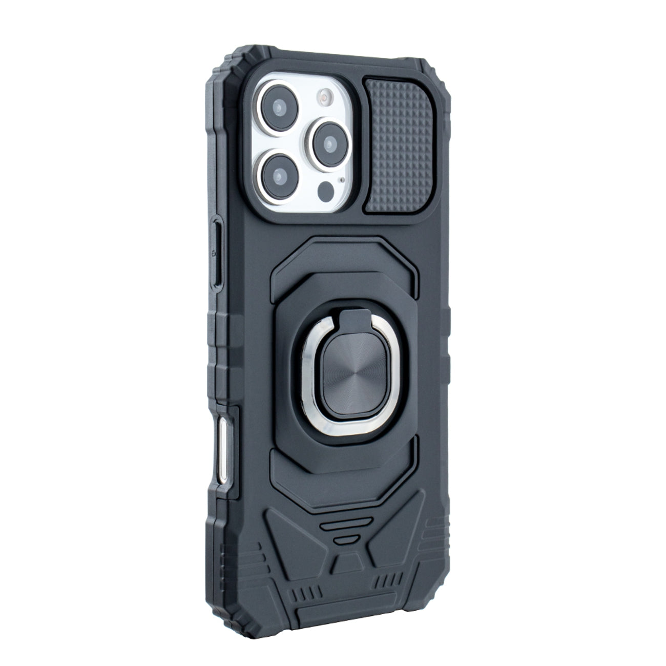 iPhone 16  Compatible Kickstand Ring Holder TPU Shockproof Case for iPhone 16  PRO MAX in Black - Heavy Duty Protection by CELL DEMAND