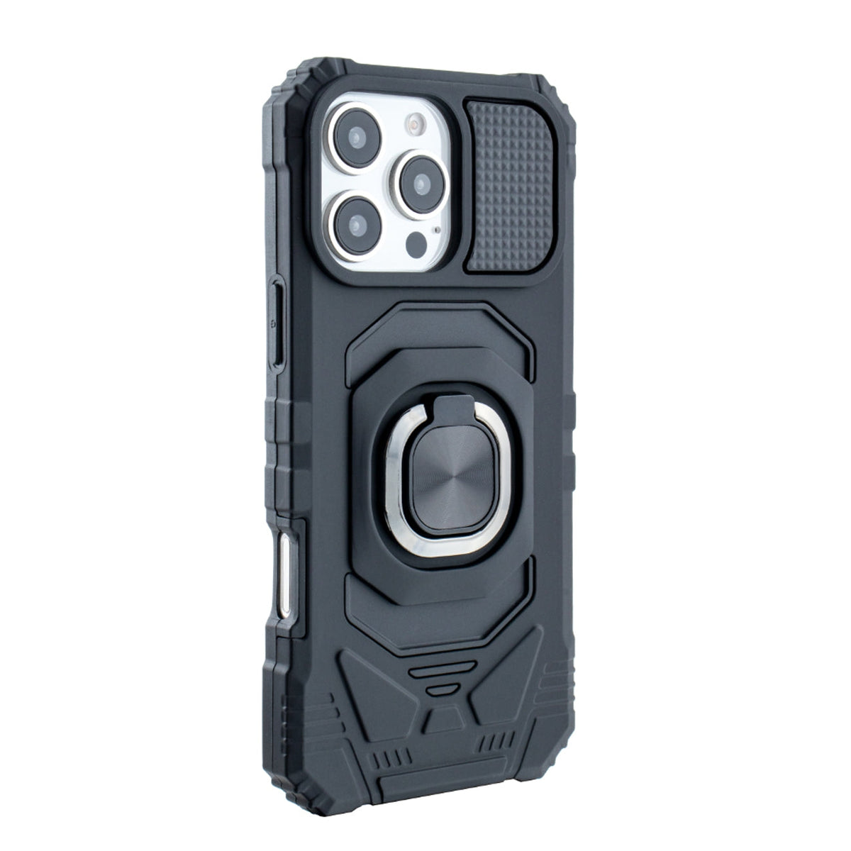 iPhone 16  Compatible Kickstand Ring Holder TPU Shockproof Case for iPhone 16  PRO MAX in Black - Heavy Duty Protection by CELL DEMAND