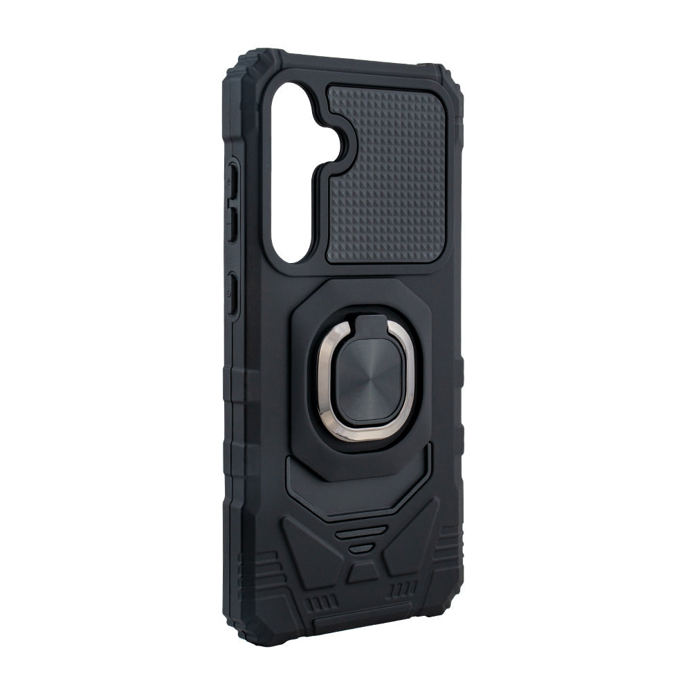 Kickstand Ring Holder TPU Shockproof Case for Samsung Galaxy S24 FE in Black - Durable & Reliable | CELL DEMAND Official