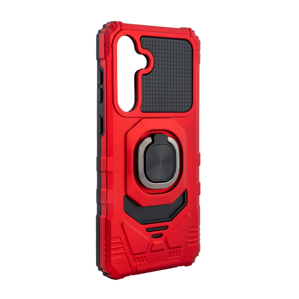 Kickstand Ring Holder TPU Shockproof Case for Samsung Galaxy S24 FE in RED - Ultra-Slim & Reliable | CELL DEMAND Official