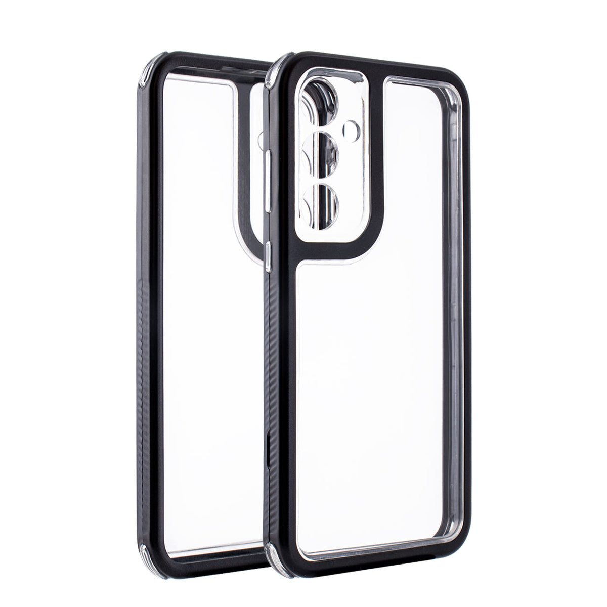 Heavy Duty Transparent Shockproof Protection 3-in-1 Hybrid Protective Case For GALAXY A55 5G In Black - Crystal Clear & Reliable | CELL DEMAND Official