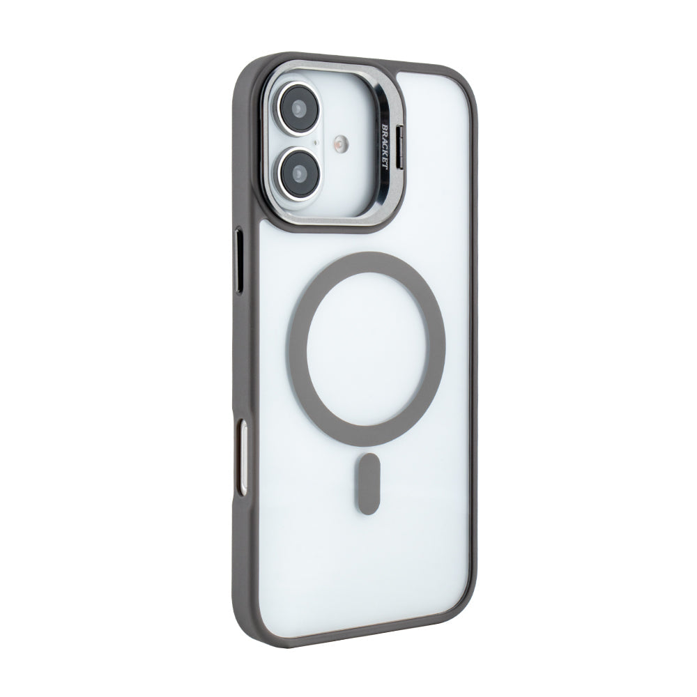 iPhone 16 Plus Compatible Magnetic Phone Case (Grey) with Built-in Invisible Kickstand Compatible with iPhone 16 Plus - Crystal Clear Protection by CELL DEMAND