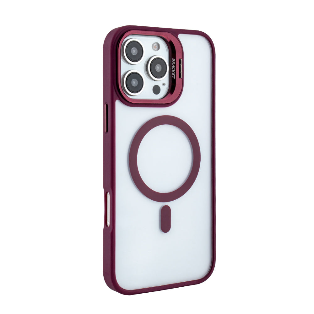 iPhone 16 Pro Compatible Magnetic Phone Case (Red) with Built-in Invisible Kickstand Compatible with iPhone 16 Pro MAX - Shockproof Protection by CELL DEMAND