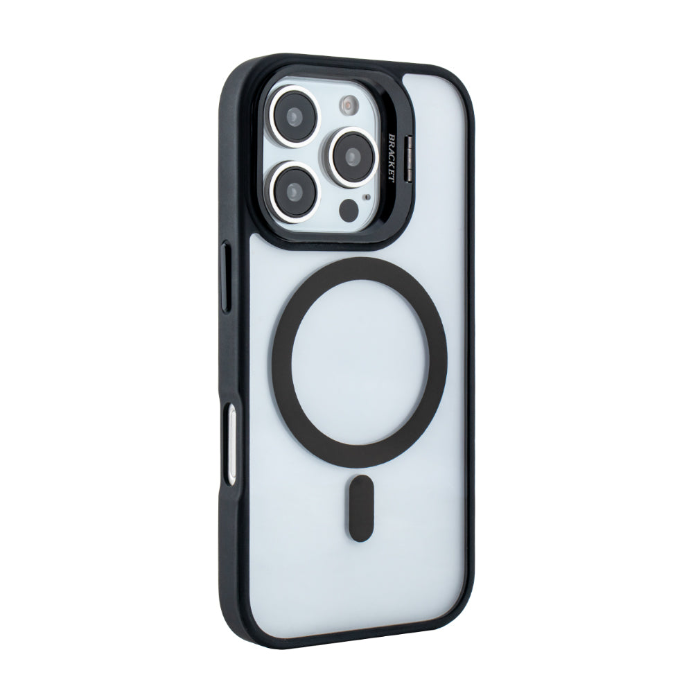iPhone 16 Pro Compatible Magnetic Phone Case (Black) with Built-in Invisible Kickstand Compatible with iPhone 16 Pro - Shockproof Protection by CELL DEMAND
