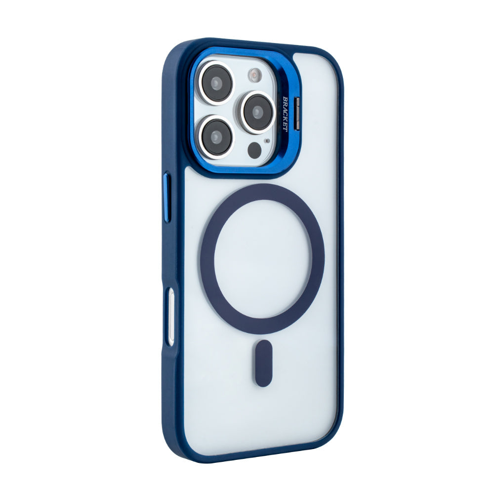 iPhone 16 Pro Compatible Magnetic Phone Case (Blue) with Built-in Invisible Kickstand Compatible with iPhone 16 Pro - Shockproof Protection by CELL DEMAND