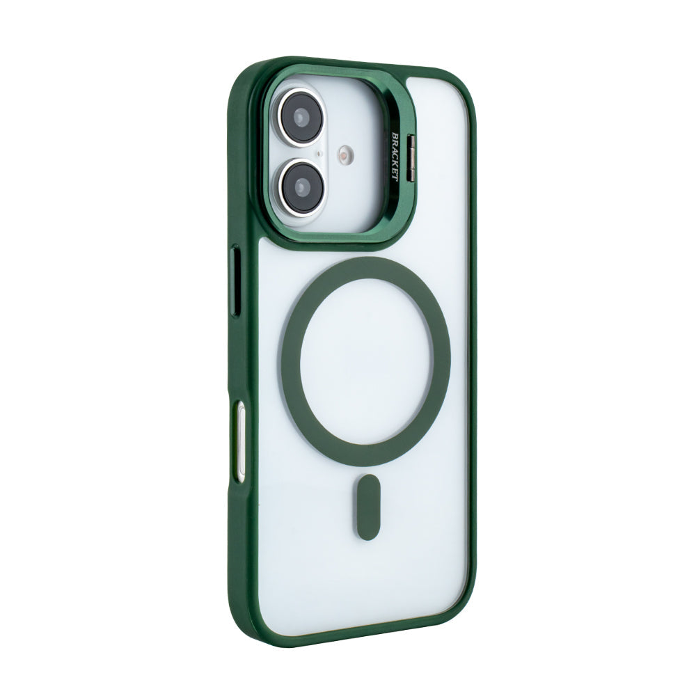 iPhone 16 Compatible Magnetic Phone Case (Green) with Built-in Invisible Kickstand Compatible with iPhone 16 - Durable Protection by CELL DEMAND
