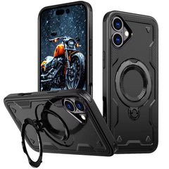 iPhone 16 Compatible 360 Degree Rotating Magnetic Versatile Stand Black Compatible with iPhone 16 - Durable Protection by CELL DEMAND