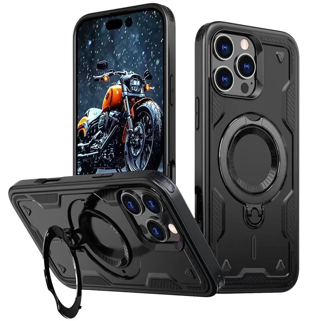 iPhone 16 Pro Compatible 360 Degree Rotating Magnetic Versatile Stand Black Compatible with iPhone 16 Pro - Heavy Duty Protection by CELL DEMAND