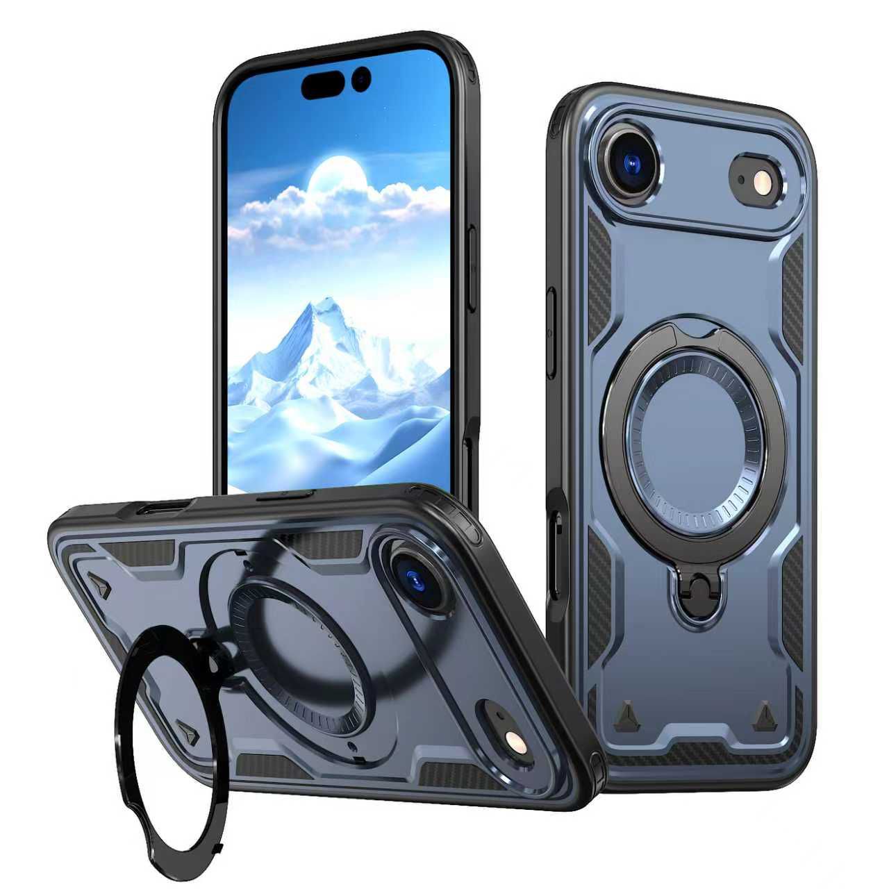 iPhone 17  Compatible 360-degree Rotating Magnetic Versatile Stand Navy Blue Compatible with iPhone 17 AIR - Shockproof Protection by CELL DEMAND