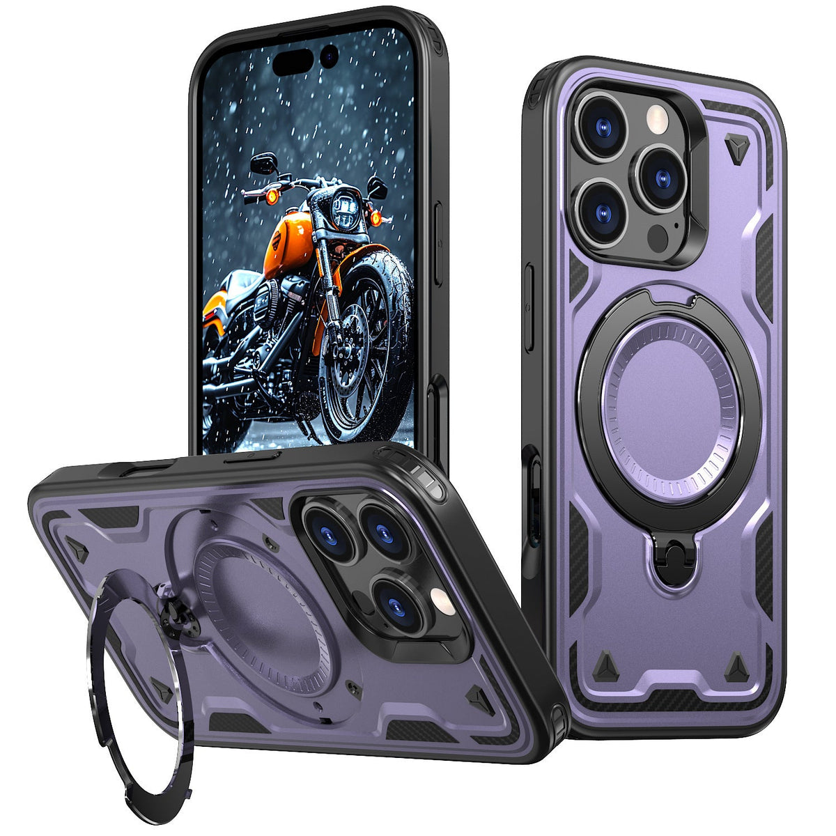 iPhone 17 Compatible 360-degree Rotating Magnetic Versatile Stand Purple Compatible with iPhone 17 - Ultra-Slim Protection by CELL DEMAND