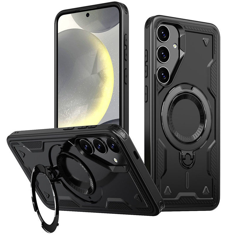 SAMSUNG S25 Compatible 360¡ã Rotating Magnetic Versatile Stand Black Compatible with  SAMSUNG S25FE ,PC73-SAMS25FEBK - Crystal Clear Protection by CELL DEMAND