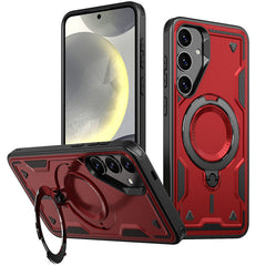 SAMSUNG S25 Compatible 360¡ã Rotating Magnetic Versatile Stand Red Compatible with SAMSUNG S25FE ,PC73-SAMS25FERD - Durable Protection by CELL DEMAND