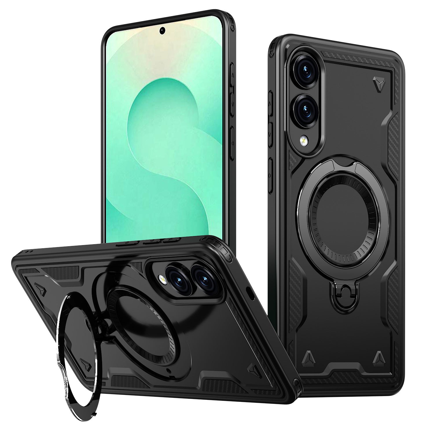 360¡ã Rotating Magnetic Versatile Stand Black Compatible with Samsung Galaxy S25 EDGE - Ultra-Slim & Reliable | CELL DEMAND Official