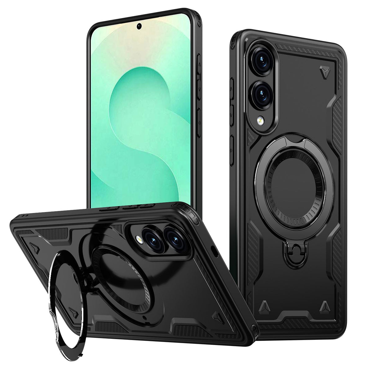 360¡ã Rotating Magnetic Versatile Stand Black Compatible with Samsung Galaxy S25 EDGE - Ultra-Slim & Reliable | CELL DEMAND Official