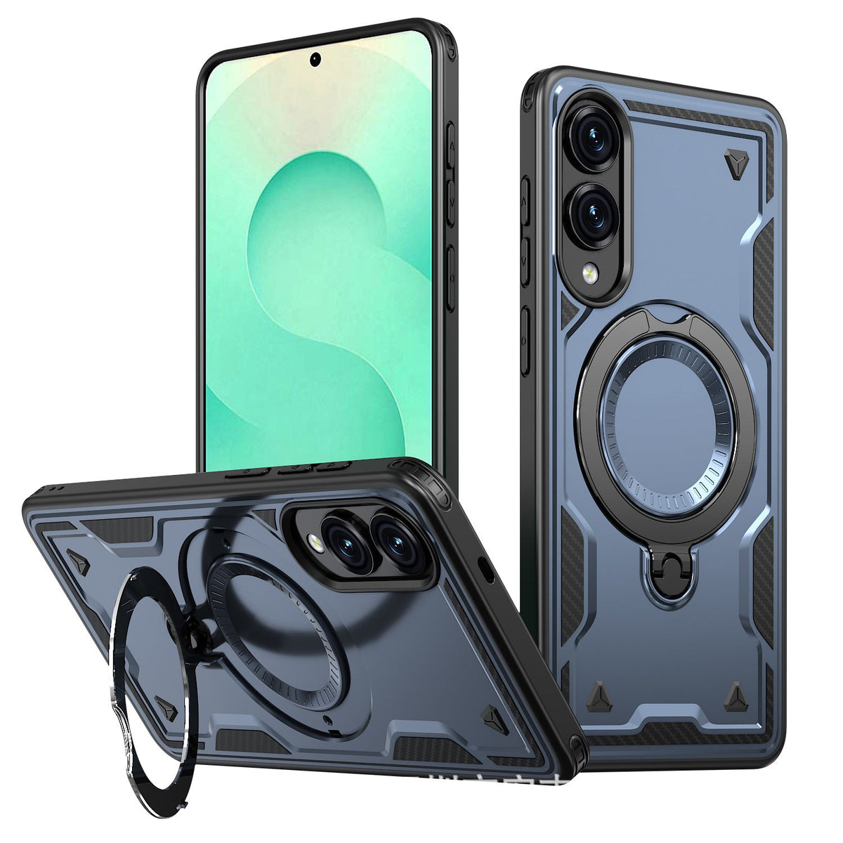 360¡ã Rotating Magnetic Versatile Stand Navy Blue Compatible with Samsung Galaxy S25 EDGE - Ultra-Slim & Reliable | CELL DEMAND Official