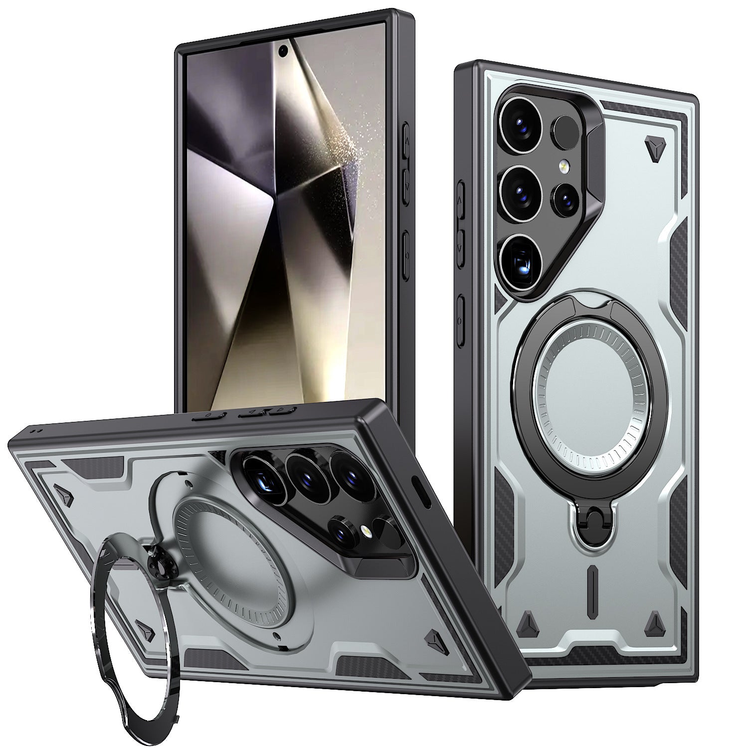 360 Degree Rotating Magnetic Versatile Stand Gray Compatible with iPhone Samsung Galaxy S25 Plus - Premium & Reliable | CELL DEMAND Official