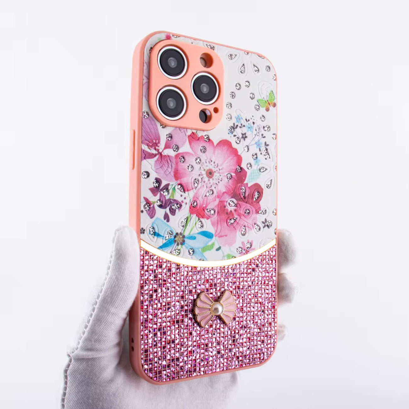 iPhone 16 Pro Compatible Sparkle Glitter Bling  Phone Case in Pink With Colorful Cover For iPhone 16 Pro Max - Ultra-Slim Protection by CELL DEMAND