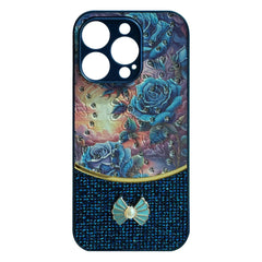 iPhone 16 Pro Compatible Sparkle Glitter Bling  Phone Case in Navy With Colorful Cover For iPhone 16 Pro - Ultra-Slim Protection by CELL DEMAND