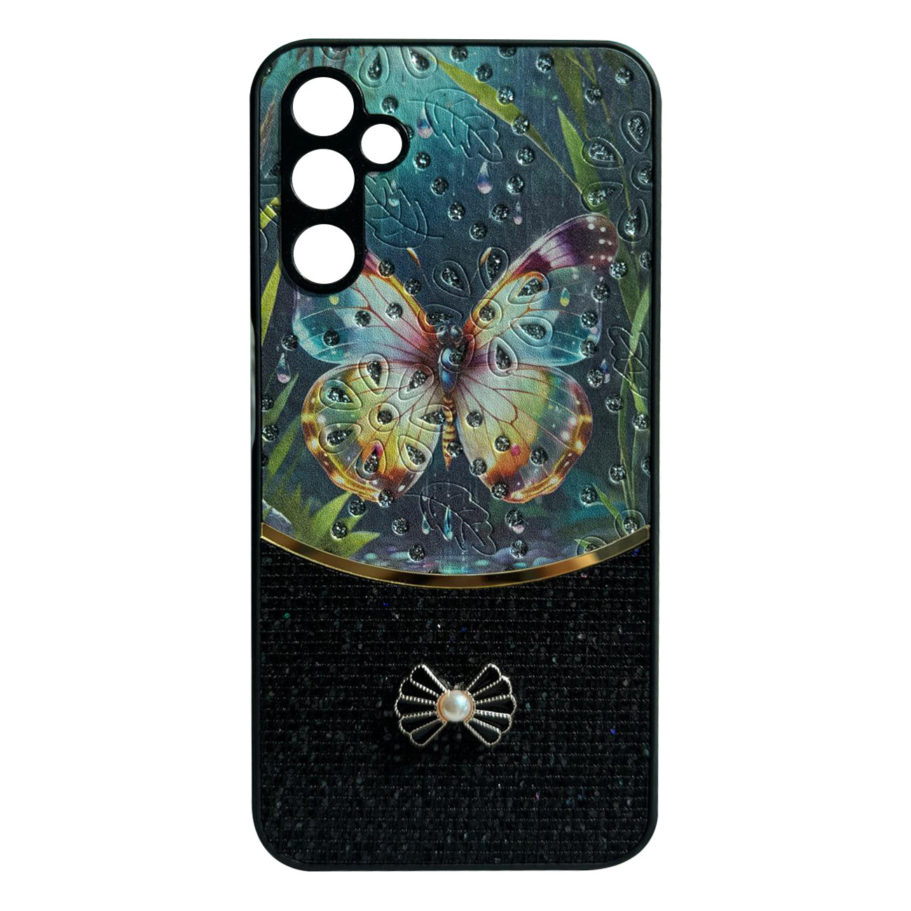 Sparkle Glitter Bling  Phone Case in Black With Colorful Cover For Galaxy A16 - Heavy Duty & Reliable | CELL DEMAND Official