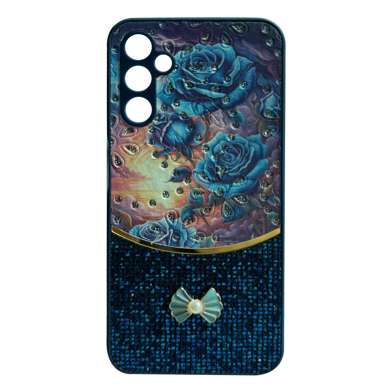 Sparkle Glitter Bling  Phone Case in Navy With Colorful Cover For  Galaxy A35 - Heavy Duty & Reliable | CELL DEMAND Official