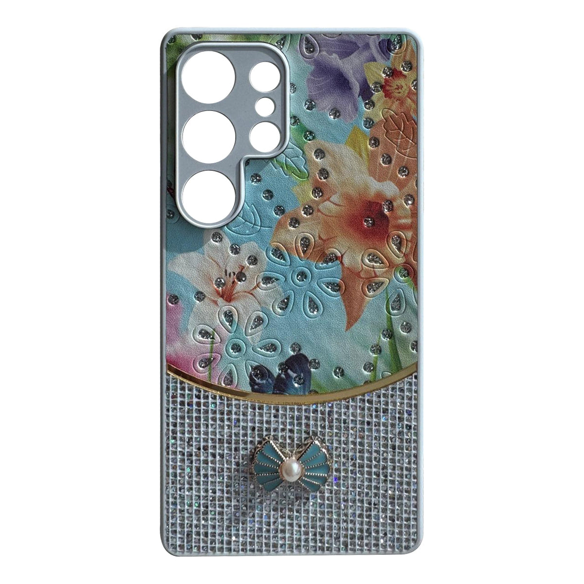 Sparkle Glitter Bling  Phone Case in White With Colorful Cover For Galaxy S25 Ultra - Shockproof & Reliable | CELL DEMAND Official