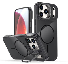 IPHONE 17 PRO Compatible Built-in Stash Stand, Shockproof, Sturdy, Compatible with MagSafe Protection  Stylish Cover,  Compatible with IPHONE 17 PRO MAX , PC76-IPH17MAXBK - Crystal Clear Protection by CELL DEMAND