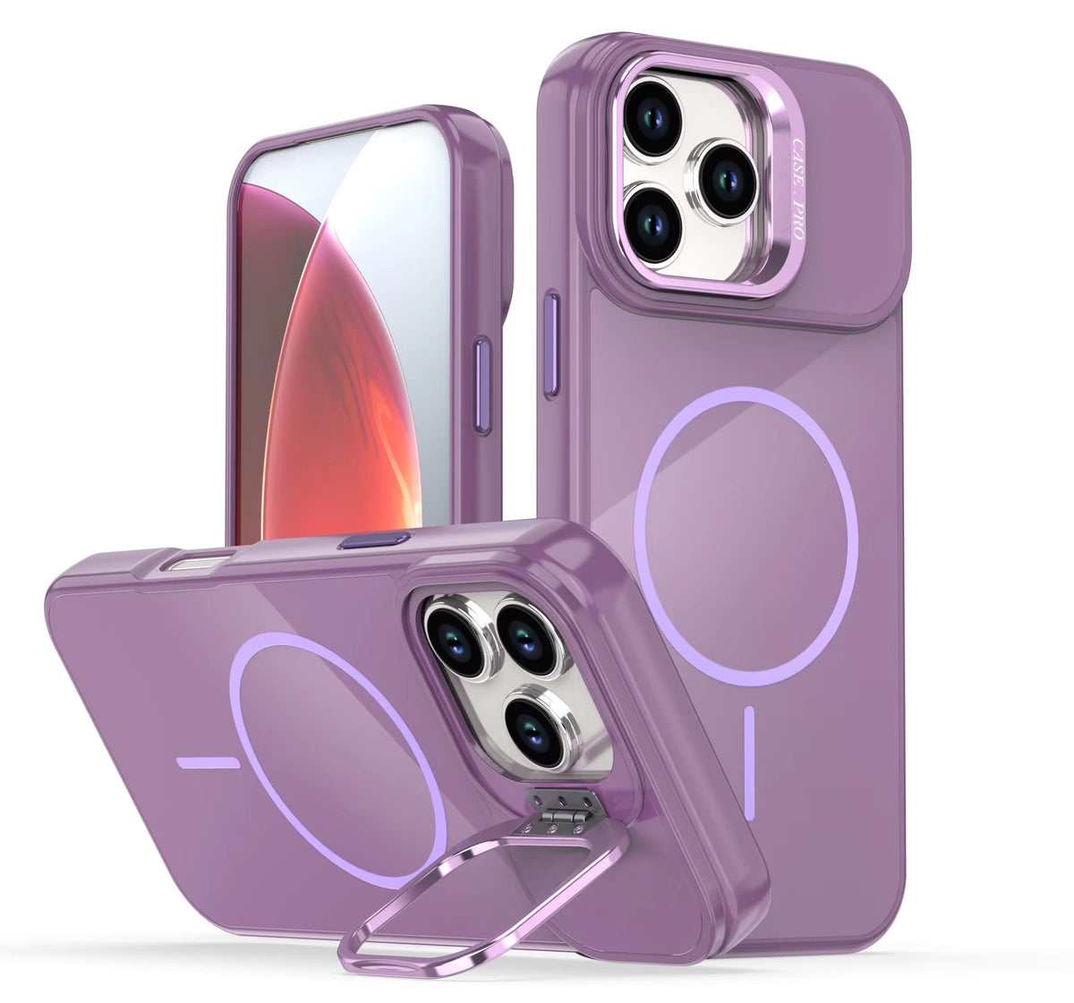 IPHONE 17  Compatible Built-in Stash Stand, Shockproof, Sturdy, Compatible with MagSafe Protection  Stylish Cover,  Compatible with IPHONE 17  , PC76-IPH17PP - Premium Protection by CELL DEMAND