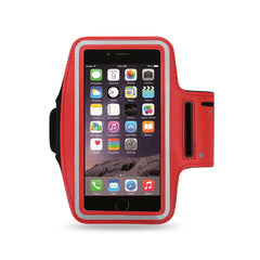 RUNNING ARMBAND WITH TOUCH SCREEN CASE 6X3X0.75 INCHES IN RED SAB01-UNI55RD - Durable & Reliable | CELL DEMAND Official