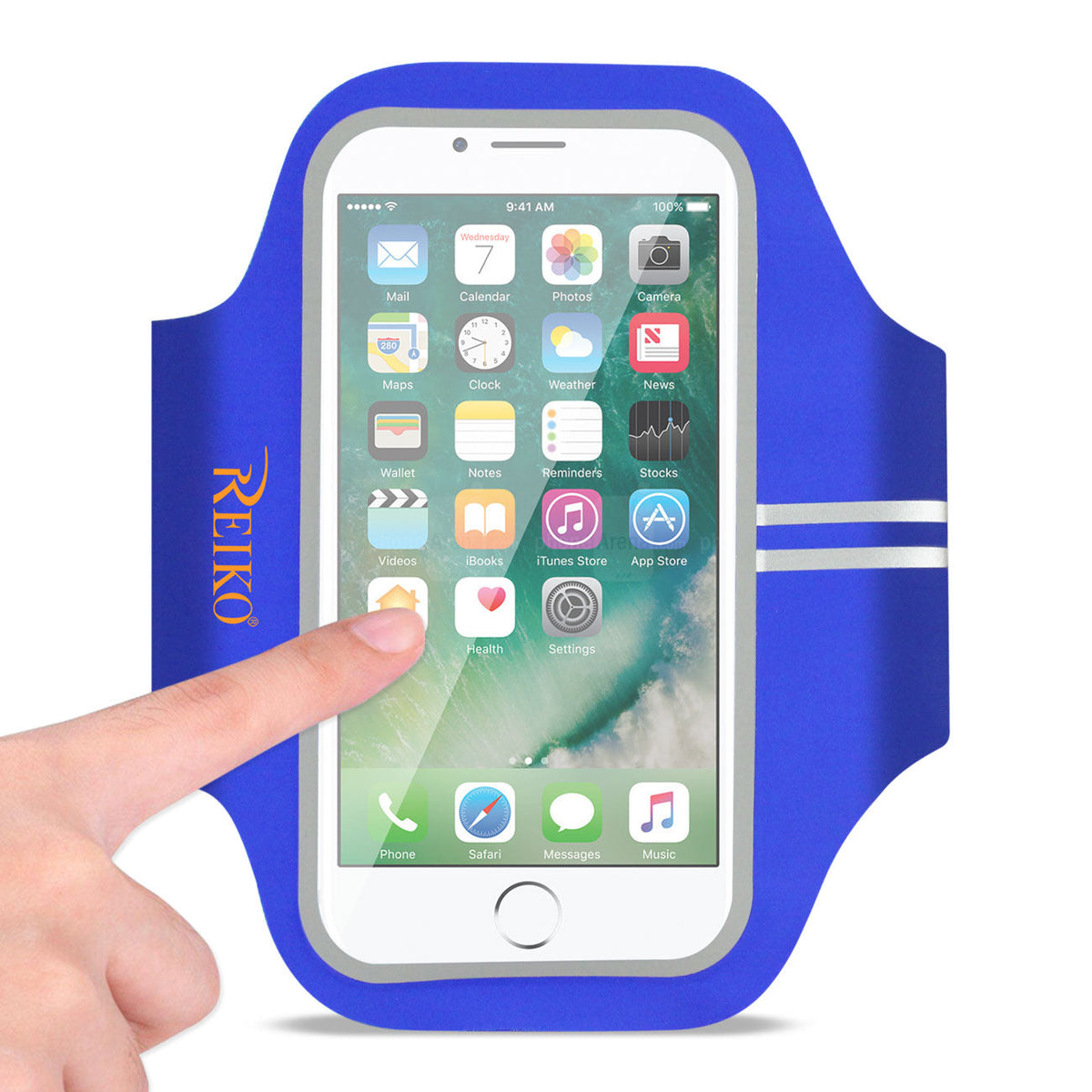 RUNNING SPORTS ARMBAND FOR 5.5 INCHES DEVICE IN BLUE (5.5x5.5 INCHES) SAB03-UNI55BL - Heavy Duty & Reliable | CELL DEMAND Official