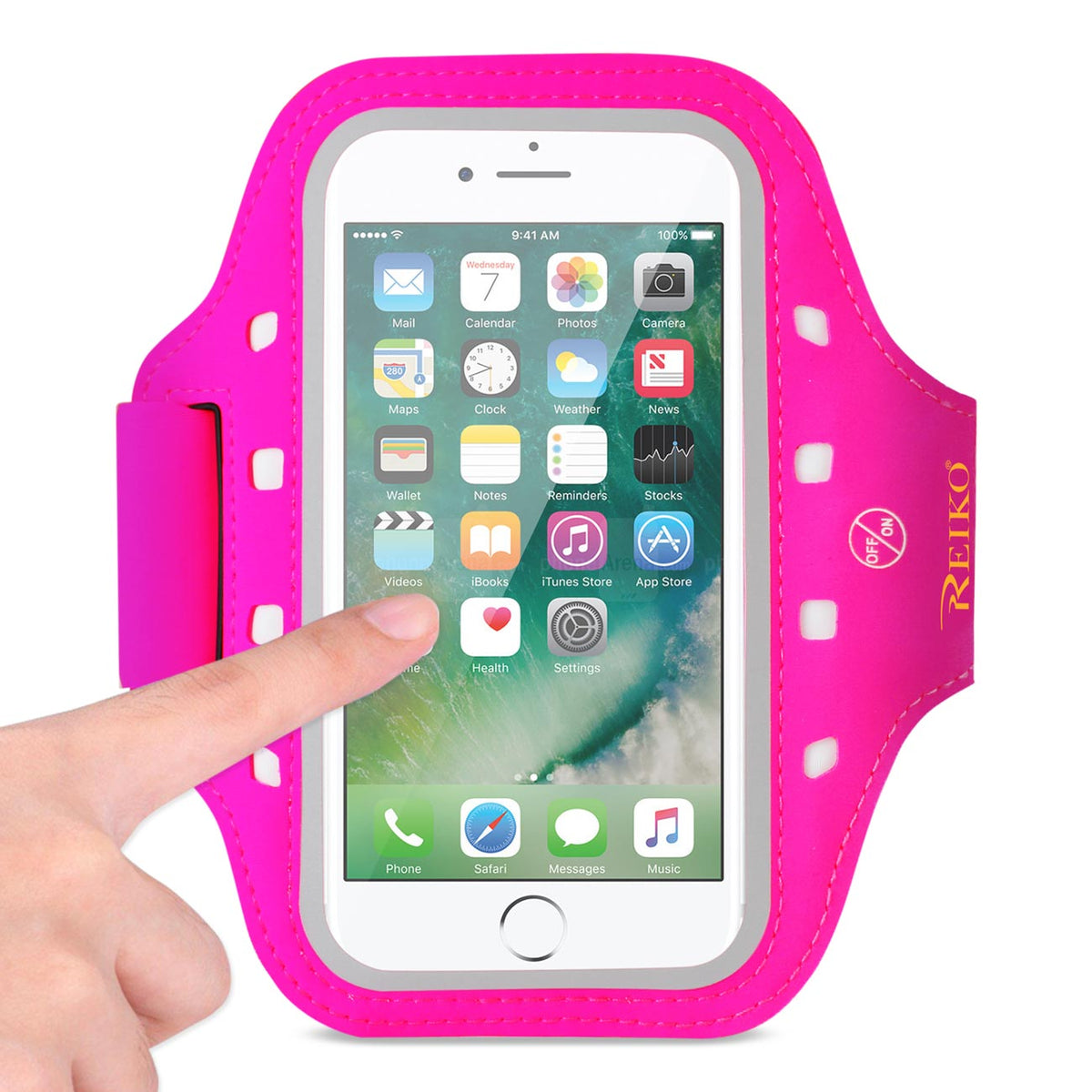 RUNNING SPORTS ARMBAND FOR 5 INCHES DEVICE WITH LED IN PINK (5x5 INCHES)SAB05-UNI50PK - Crystal Clear & Reliable | CELL DEMAND Official