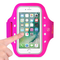RUNNING SPORTS ARMBAND FOR 5 INCHES DEVICE WITH LED IN PINK (5x5 INCHES)SAB05-UNI50PK - Crystal Clear & Reliable | CELL DEMAND Official