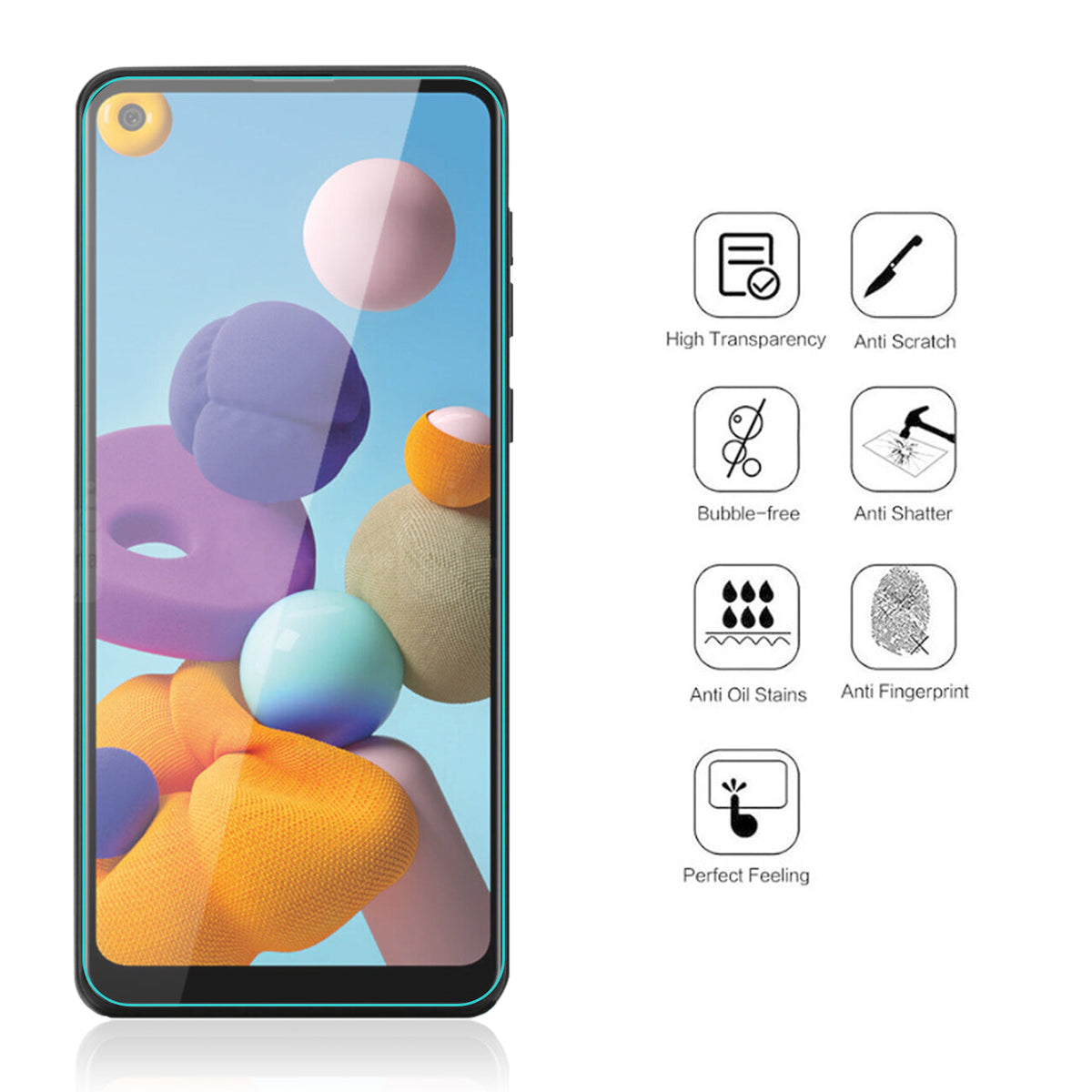 SAMSUNG GALAXY A21s 2.5D Super Durable Glass - Durable & Reliable | CELL DEMAND Official