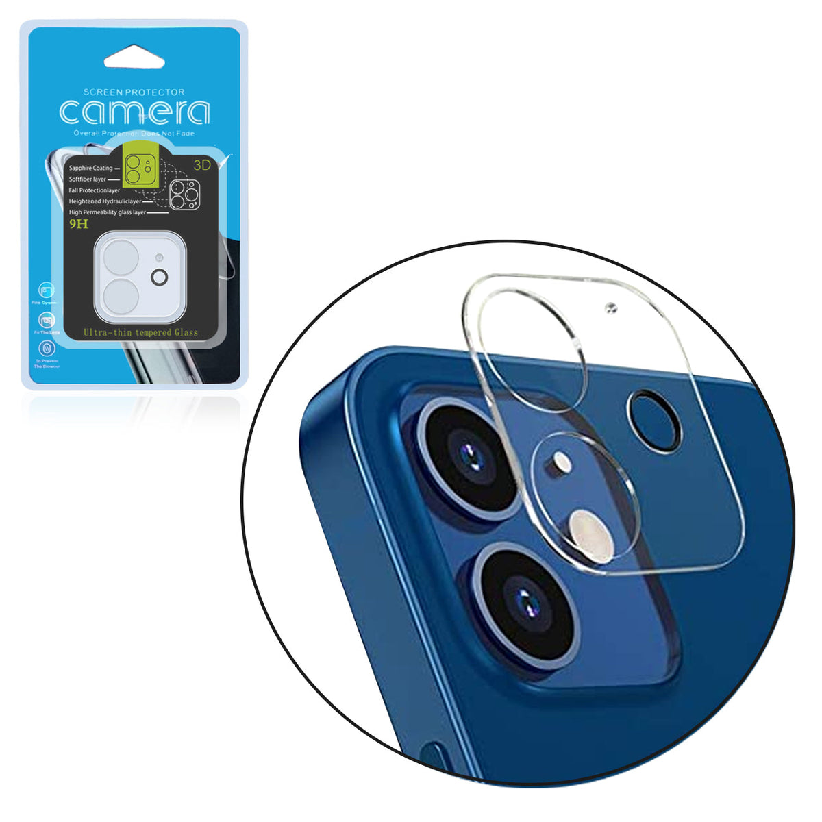 iPhone 12 Mini Compatible Clear Camera Protector for iPhone 12 Mini - Shockproof Protection by CELL DEMAND