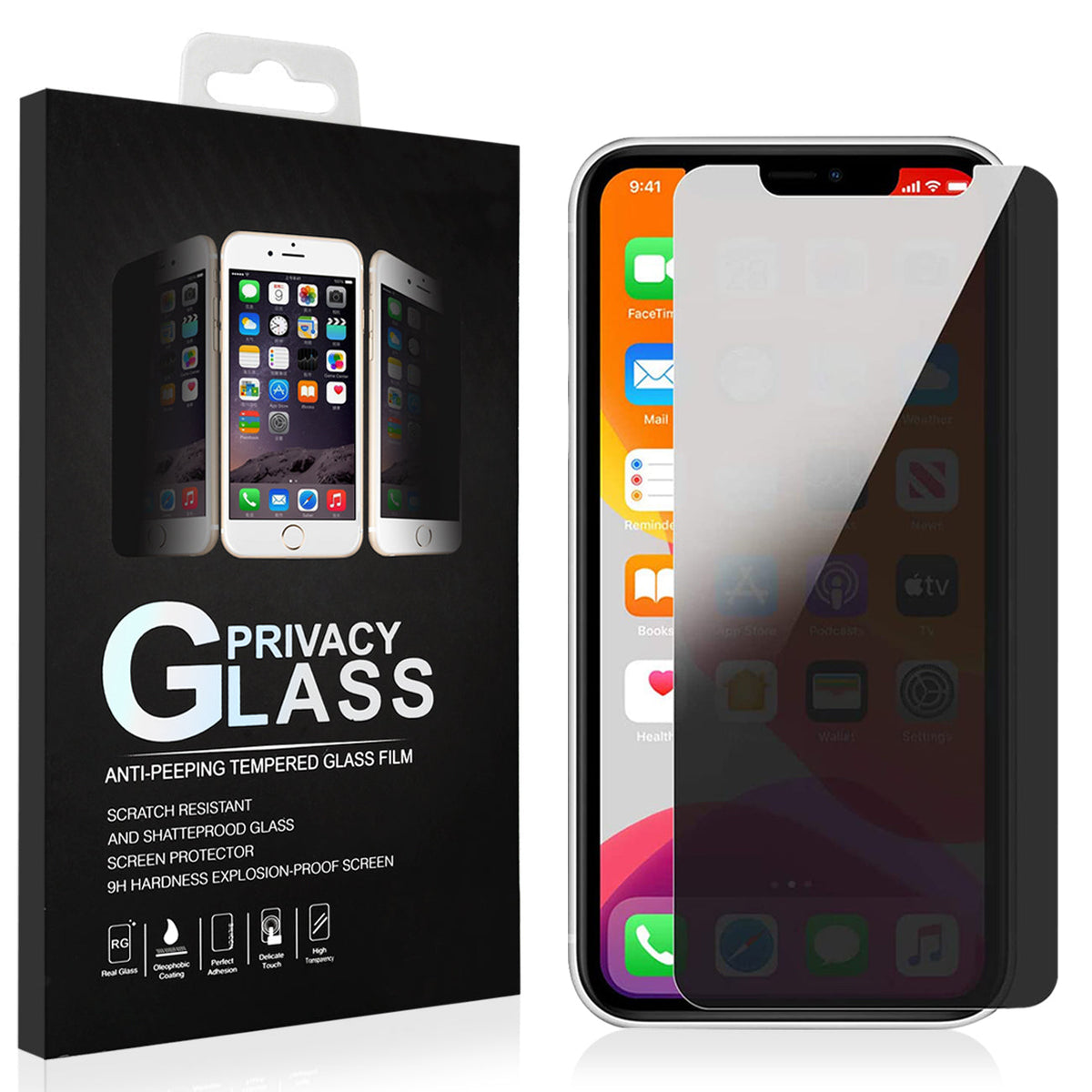 iPhone 12 Mini Compatible Apple iPhone 12 Mini Privacy Screen Protector In Black - Durable Protection by CELL DEMAND